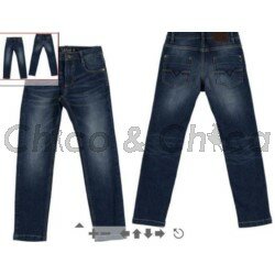 Spodnie jeans regular fit 00056 Ciemny