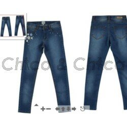 Spodnie długie jeans aplikacj 06530 Basic