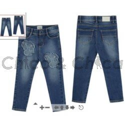 Spodnie długie jeans aplikacj 03532 Basic